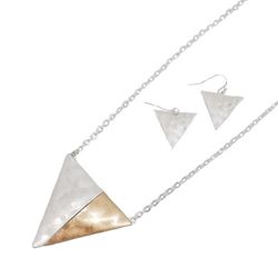 Two-tone Triangle Fashion Necklace Set